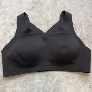 Lululemon Womens Enlite Bra Weave Back Size 38D Black Running Athletic Support